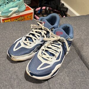 Blue and White Athletic Sneakers